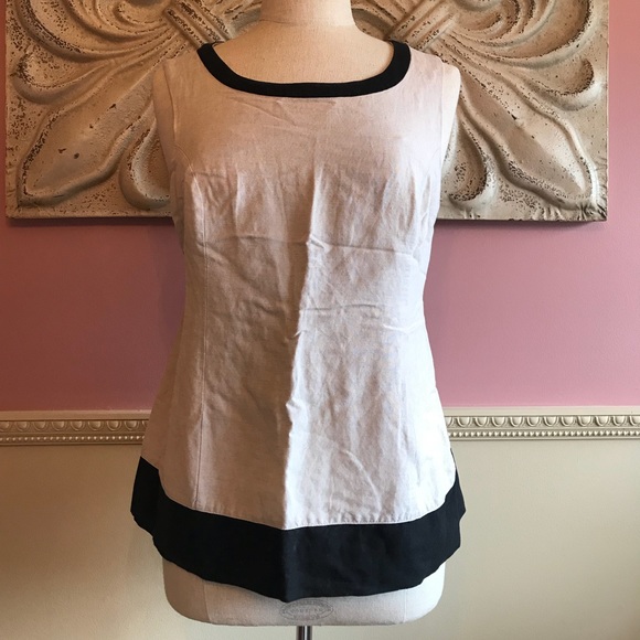 Motherhood Maternity Large Linen Shirt Khaki/Black - Picture 1 of 5